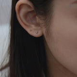 14K gold black melee diamond earring (6680524947574)