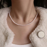 14K ゴールドフィルド 4mm パールネックレス/14K goldfilled 4mm pearl necklace (swarovski pearl)