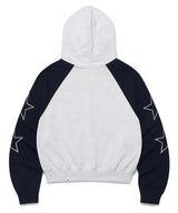 W RAGLAN BLOCK ZIP UP HOODIE LIGHT GREY(CV2ESFM480A)