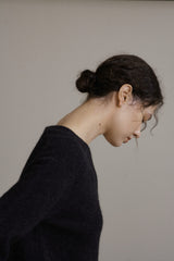 ウール Vニット/WOOL V-KNIT_CHARCOAL