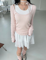レイヤードリブノースリーブ / layered ribbed sleeveless