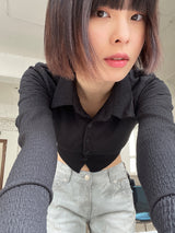 Fairy cuffs crop shirt