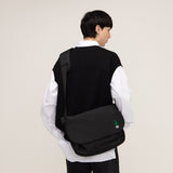 [UNISEX] Cactus Embroidery Cross Messenger Bag_Black (6674898321526)