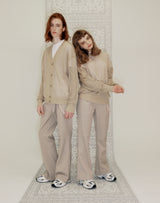 WAFFLE FISHNET CARDIGAN BEIGE (6691444588662)