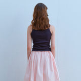 ローズノースリーブTシャツ / ROSE SLEEVELESS TEE, DARK NAVY