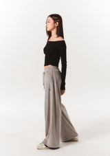smooth off shoulder top - black