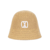 VA Square Applique Knit Bucket Hat / Beige