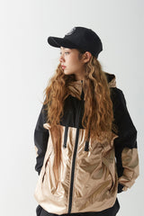 ウィンドブレーカーフーデッドステッチジャケット/BSR2223FWJK035 MMM WINDBREAKER HOODED STRETCH JACKET ROSE GOLD/BLACK