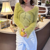 Green Cardigan Top Set (6686020272246)