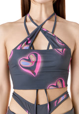 リキッドハートホルターネックトップ / LIQUIDY HEART HALTER NECK TOP