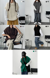 The Deep Boxy Hood Knit Vest