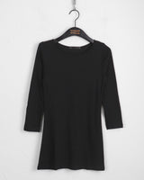 Toode ベーシック プレーン レイヤード コットン ラウンド 7/4 半袖 Tシャツ
