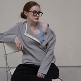 Gray Waffle Button Tee