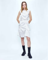 サテンレオパードドレス/DOZI - Satin Leopard Dress _ Off-White