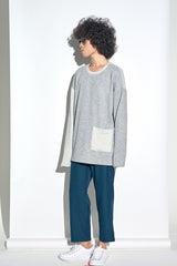 KNIT X TERRY COMBINATION POCKET TEE (Gray) / コンビネーションポケットTシャツ