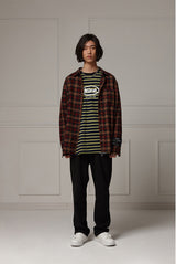 Loose-fit check shirts - Darkbrown (4622121336950)