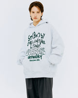 オーバーサイズタイポフーディー/OVER SIZE TYPO HOODIE-WHITE MELANGE