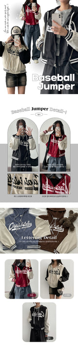 Renley strap lettering coloring hooded jumper