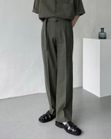 リネンショートスリーブボックスシャツ / ECT linen short-sleeved box shirt (4 colors)