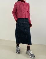 Modest indigo denim skirt