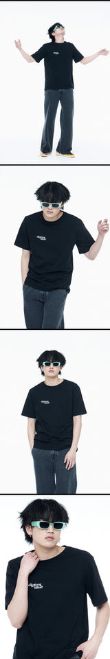 オーバーフィットセリフロゴピンタックラインTシャツ / OVERFIT SERIF LOGO PINTUCK LINE T-SHIRTS (BK)