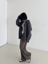 アルパカウールボクシーカーディガン / Alpaca wool boxy cardigan (4color)