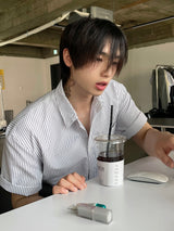 ミニマルサマーストライプシャツ