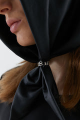 Dbel Embroider Leather Scarf (Black) (4643641786486)