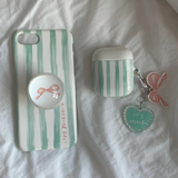 [セット] プレゼントシリーズ：グリーンレターフォンケース + スマホグリップ / [SET]Present series : Green letter phone case + griptok