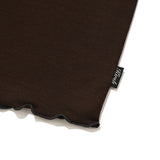 スモールチェリーメッシュパターンカラーミックスクロップTシャツ / SMALL CHERRY MESH PATTERN COLOR MIX CROP T-SHIRT [BROWN]