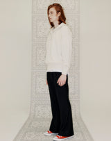 HALF ZIP UP PUNCHING RHOMBUS SWEATER IVORY (6691448455286)