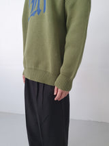 RE:ON RELAXED KNIT SWEATER (KHAKI)