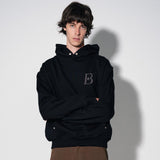 dtgプリントフーディー / dtg printed hoodie [black]