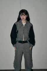 ジャカードデニムパンツ / jacquard denim jp - black