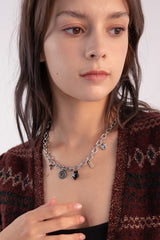 ユニークペンダントウィズボールドチェーンネックレス/[Unisex] Unique pendant with bold chain necklace