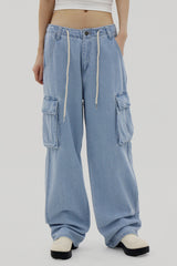 デニムカーゴワイドパンツ/Denim Cargo Wide Pants (2color)