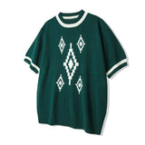 ナバジョパターンリンガーハーフニット / NAVAJO PATTERN RINGER HALF KNIT GREEN