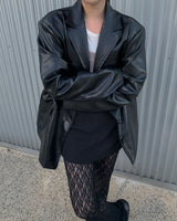 Leather half jacket
