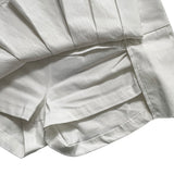 Button pleated skirt pants