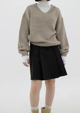 バゲットVネックニット/Baguette V-neck Knit (4color)
