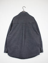 ウォッシュドデニムシャツジャケット / washed black denim shirt jacket