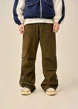 VINTAGE PINTUCK COTTON PANTS - KHAKI