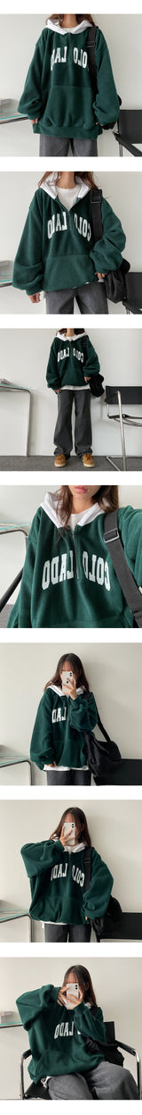 Rado Color Coloring Fleece Half Zip-Up Hoodie