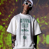レザースリーブケーブルニットセーター/[UNISEX] Leather-Sleeve Cable-Knit Sweater (White)