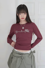 ZIZE ANGEL CUBIC T-SHIRTS (BURGUNDY)