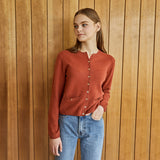 100%cashmere steel button pocket cardigan_BURGENDY (6653774135414)