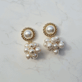 パールブーケピアス - アンティーク ver. / Pearl Bouquet Piercing - Antique ver. (Kep1er Chaehyun Earrings)