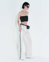 [REORDER] Pleated Logo-Tape Trousers _ White