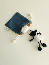 Two tone string pouch - teal blue S
