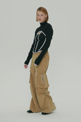 POCKET SHIRRING WIDE PANTS / BEGIE